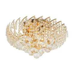 Deckenleuchte Metall Glas E14 rund Ø 41 cm in Gold MARA