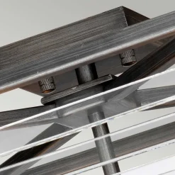 Deckenleuchte Metall Glas 39,2 cm breit Gunmetal Grau