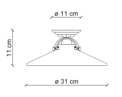 Deckenleuchte Metall Keramik E27 rund D: 31 cm RITA