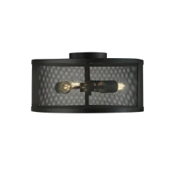 Deckenleuchte Metall rund Ø 45 cm 3x E27 Schwarz Retro