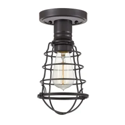 Deckenleuchte Metall rund Ø 14,5 cm in Bronze Antik