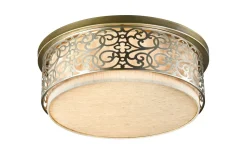 Deckenleuchte Metall Stoff D: 50 cm rund E27 Klassisch