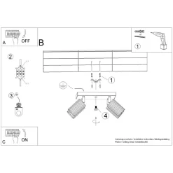 Deckenleuchte Modern 4-flammig GU10 B: 25 cm klein schwenkbar