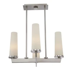 Deckenleuchte Modern in Nickel Weiß Höhe verstellbar