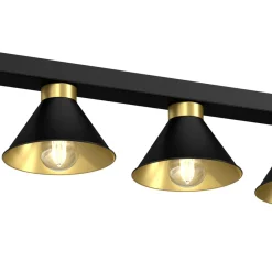 Deckenleuchte RIAN Metall 5-flammig Schwarz Gold