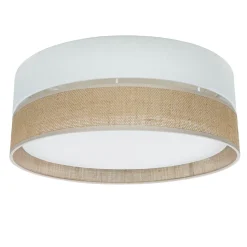 Deckenleuchte rund Ø 45 cm Boho Style 3x E27 Stoff Jute
