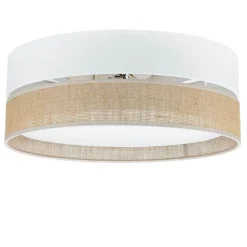 Deckenleuchte rund Ø 45 cm Boho Style 3x E27 Stoff Jute