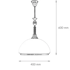 Deckenleuchte rund Ø40cm Messing antik Weiß Lampe