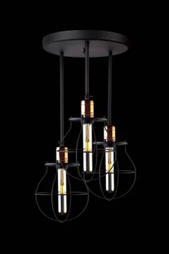 Deckenleuchte Schwarz Kupfer Ø 35 cm 3-flammig E27 Metall