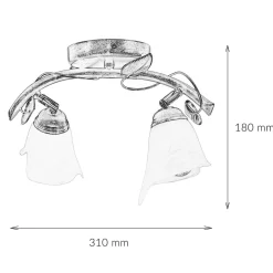 Deckenleuchte Shabby Braun antik Floral Wohnzimmer
