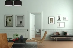 Deckenleuchte Stoff blendarm Schwarz Weiß E27 L:70 cm