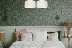 Deckenleuchte Stoff blendarm Schwarz Creme E27 L:70 cm