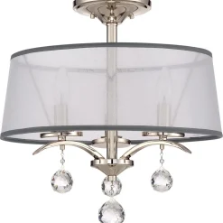 Deckenleuchte TAZIA in Silber Kristall Ø41cm Lampe