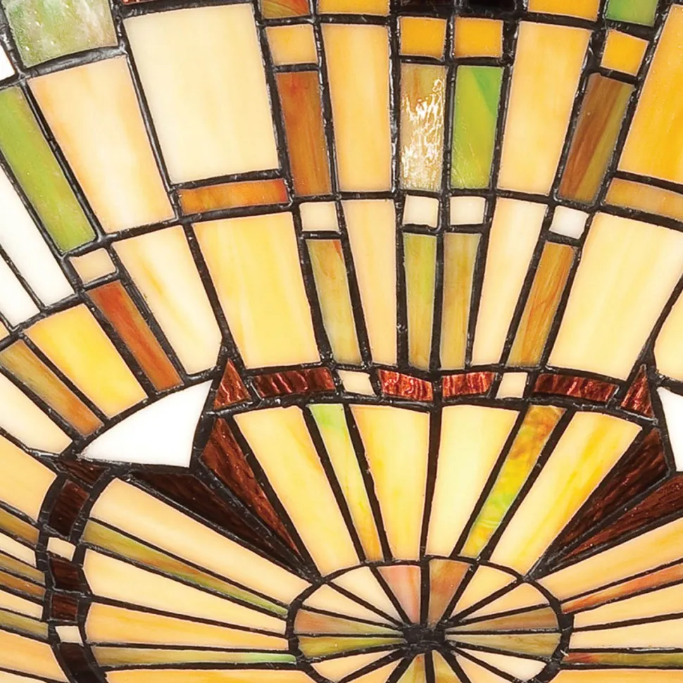 Deckenleuchte Tiffany Stil Buntglas Ø 42 cm rund 2x E27