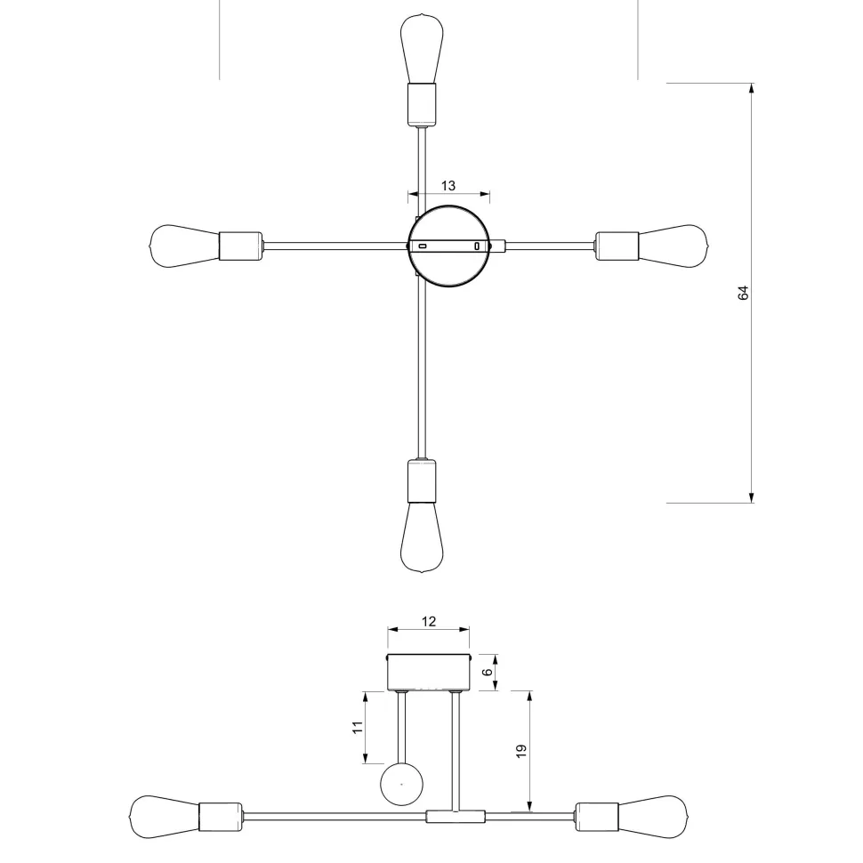 Deckenleuchte Vintage Metall Schwarz Gold AQIB
