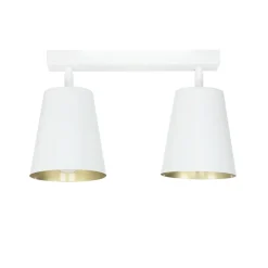 Deckenleuchte Weiß Gold flexibel 2-flammig E27