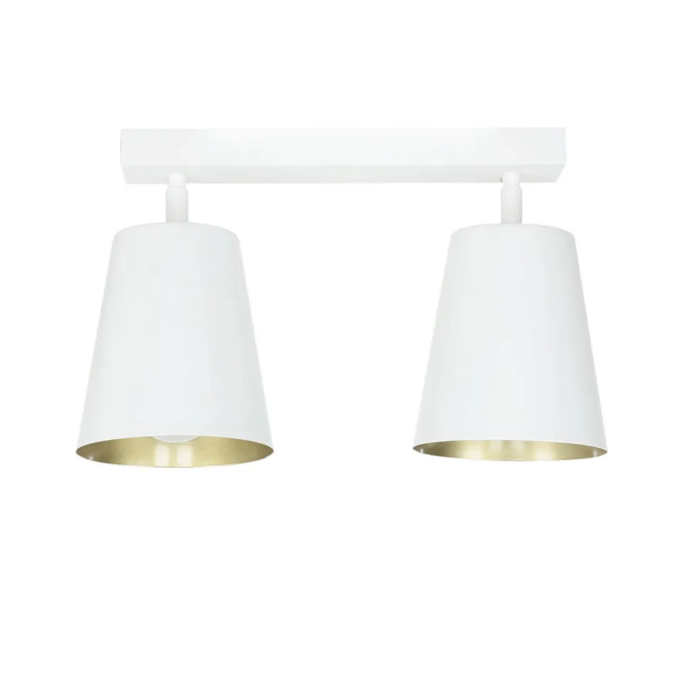 Deckenleuchte Weiß Gold flexibel 2-flammig E27