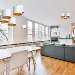 Deckenleuchte Weiß Gold Stoff Metall E27 rund Ø58 cm