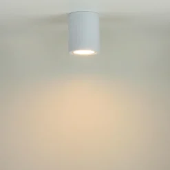 Deckenleuchte Weiß klein Ø 9 cm flach Spot Metall innen