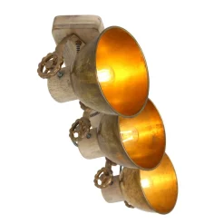 Deckenspot 3-flammig Holz Metall 59 cm E27 flexibel