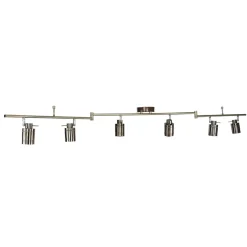 Deckenspot 6-flammig IP44 GU10 in Messing Antik Metall Bad