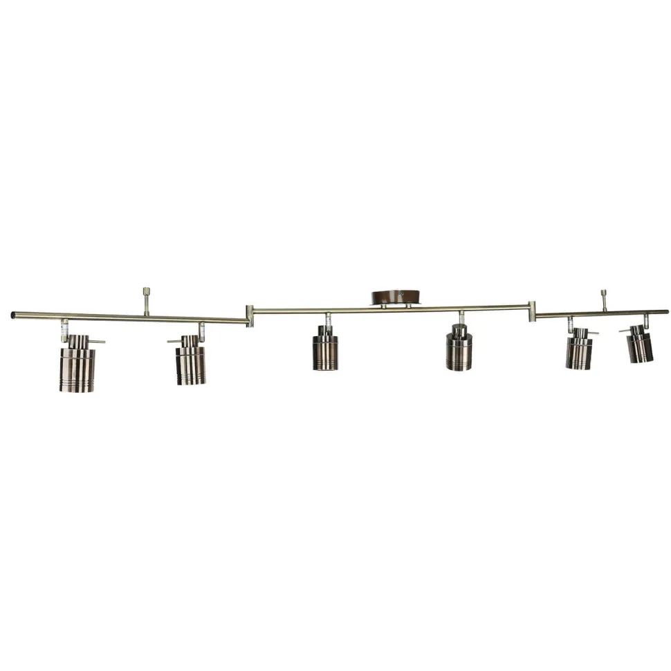 Deckenspot 6-flammig IP44 GU10 in Messing Antik Metall Bad