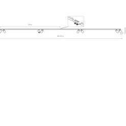 Deckenspot 8-flammig Schwarz 400 cm lang XXL GU10 verstellbar