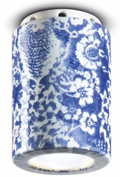 Deckenspot Keramik Ø 8,5 cm Aufputz Blau Muster E14