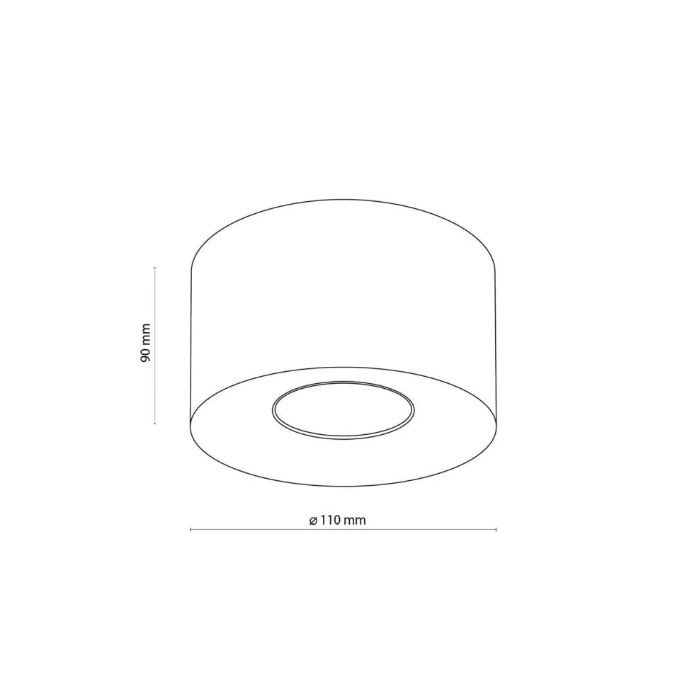 Deckenspot Metall Ø 11 cm rund klein flach GU10 Schwarz