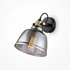 Deckenspot Rauchglas Metall E27 verstellbar