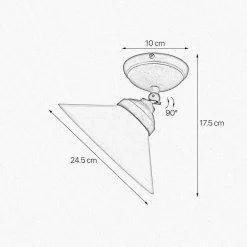 Deckenspot schwenkbar Ø 24,5 cm Glas Messing E27