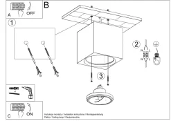Deckenspot Weiß Keramik H: 14 cm klein bemalbar Würfel