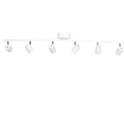 Deckenstrahler 6-flammig GU10 124 cm lang XXL Weiß