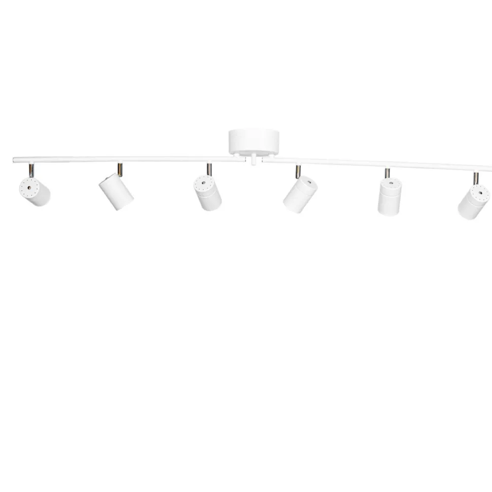 Deckenstrahler 6-flammig GU10 124 cm lang XXL Weiß