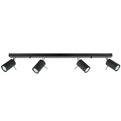 Deckenstrahler 4-flammig GU10 80 cm lang Schwarz Metall