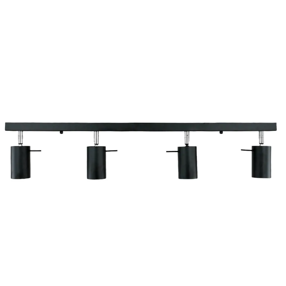 Deckenstrahler 4-flammig GU10 80 cm lang Schwarz Metall