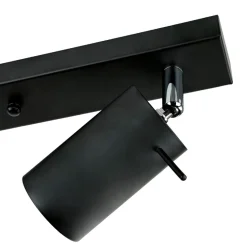 Deckenstrahler 4-flammig GU10 80 cm lang Schwarz Metall