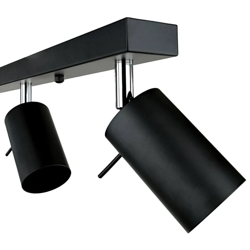 Deckenstrahler 4-flammig GU10 80 cm lang Schwarz Metall