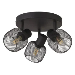 Deckenstrahler 3-flammig Schwarz E14 D: 36 cm Metall