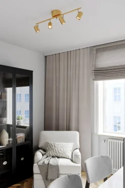 Deckenstrahler GU10 4-flammig länglich 83 cm in Gold