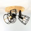 Deckenstrahler rund Ø 27 cm Holz Metall 3x E14