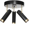 Deckenstrahler rund 3-flammig GU10 B: 30 cm Schwarz Gold