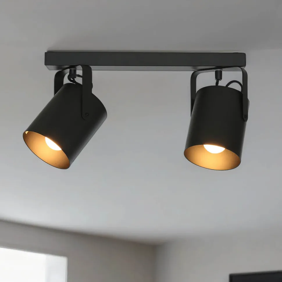 Deckenstrahler Schwarz 2 flmg E27