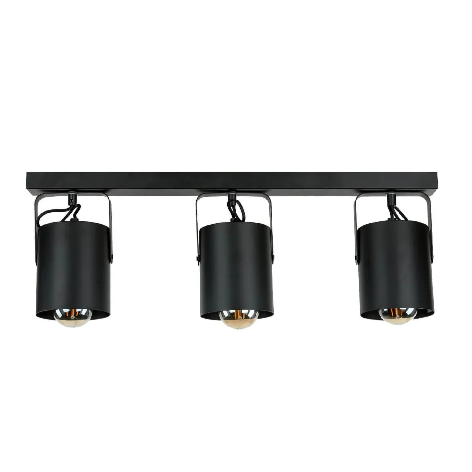 Deckenstrahler Schwarz 3 flmg E27