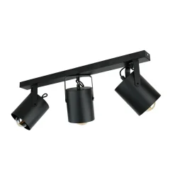 Deckenstrahler Schwarz 3 flmg E27