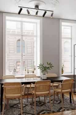 Deckenstrahler Schwarz Gold L: 110 cm 4-flammig GU10