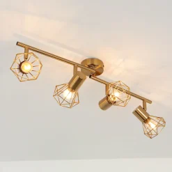 Deckenstrahler Spot Retro Metall in Messing Wohnzimmer