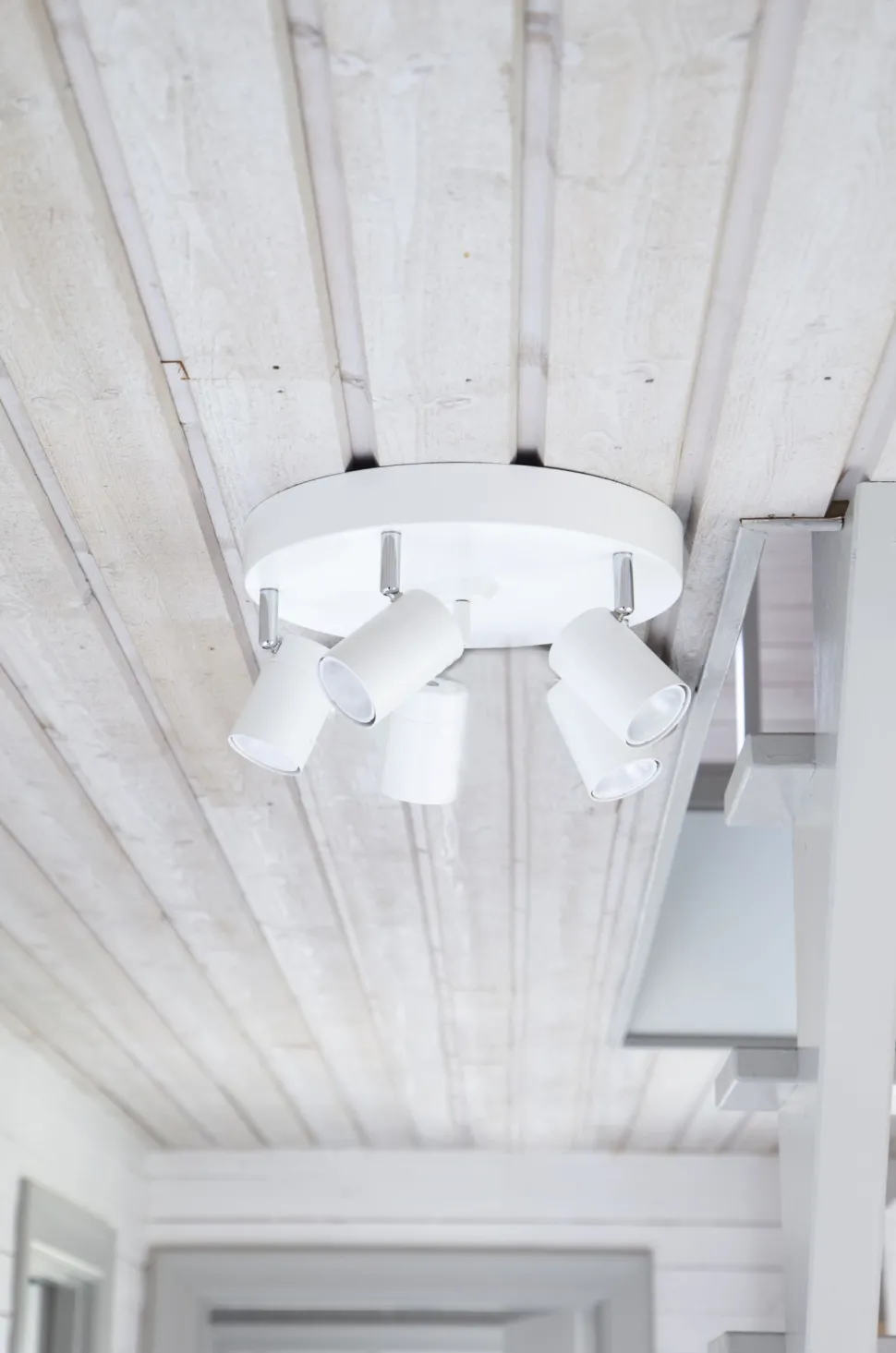 Deckenstrahler Weiß GU10 4-flammig klein Ø 30 cm