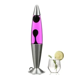 Deko Lavalampe Rosa Schwarz 42 cm Retro JENNY