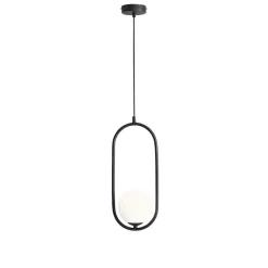 Dekorative Hängelampe blendarm Schwarz Metall Glas G9